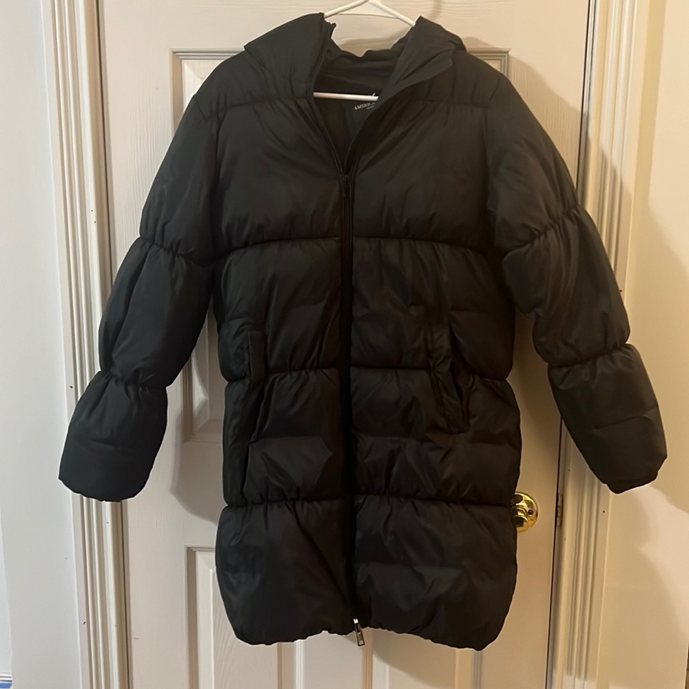 Black winter jacket puffy